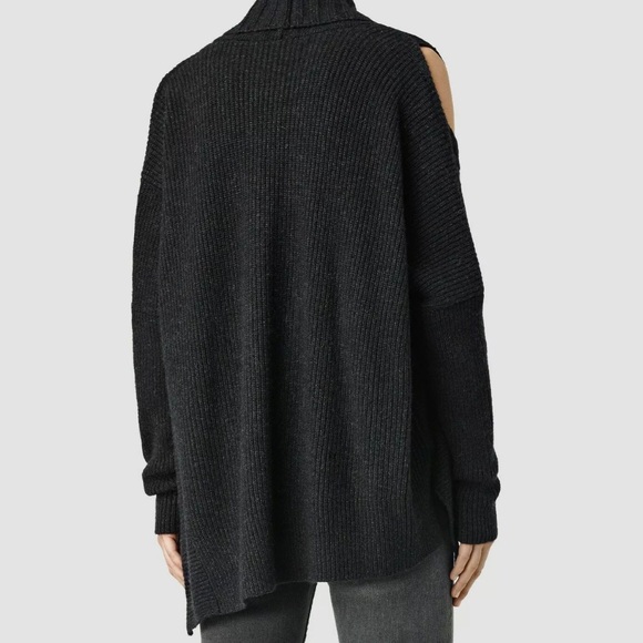 All Saints Charcoal Grey Open Shoulder Cardigan - Picture 2 of 8